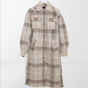 ASOS DESIGN Tall longline shacket in check